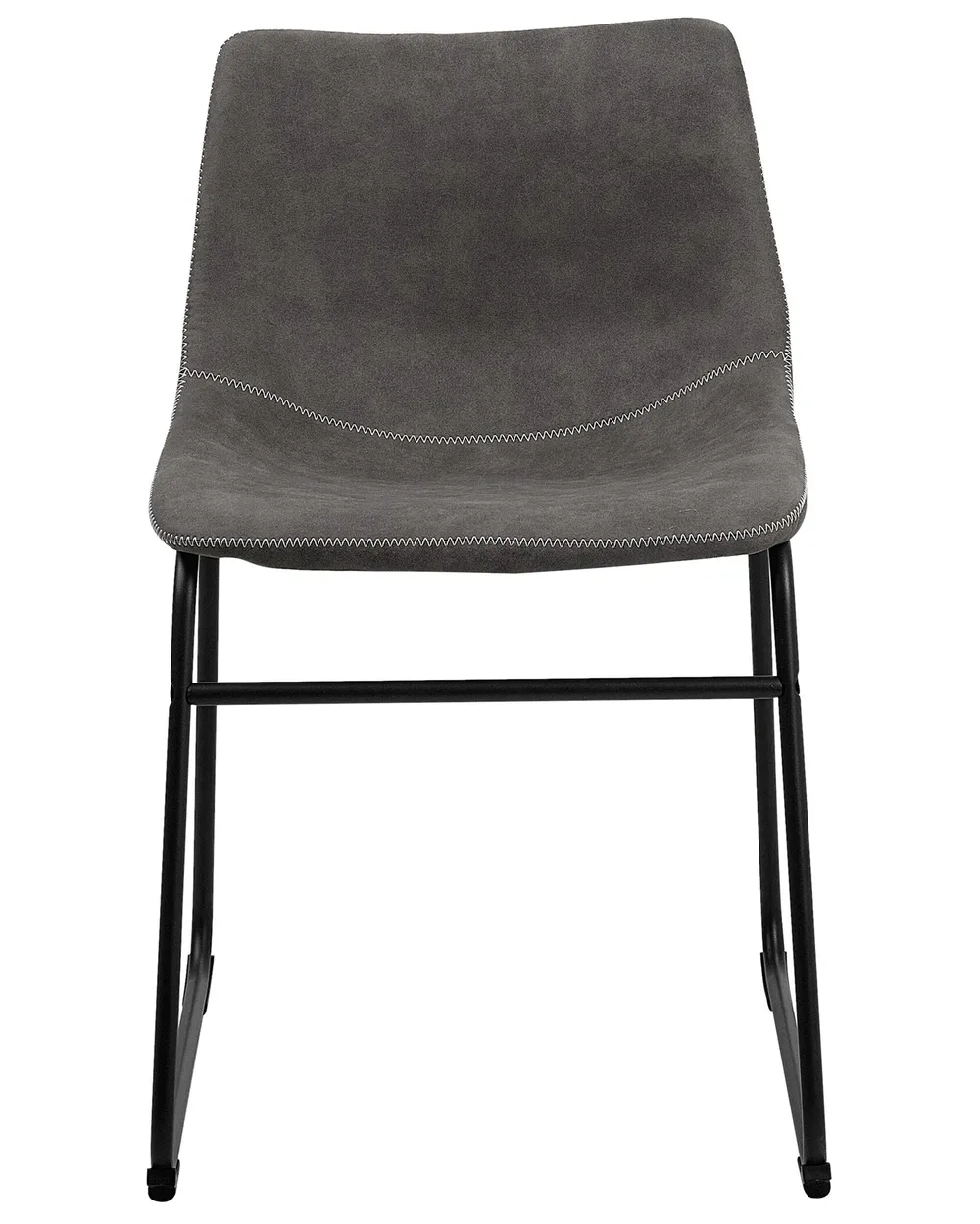 Set di 2 sedie da pranzo BATAVIA Tessuto Grigio scuro_725085