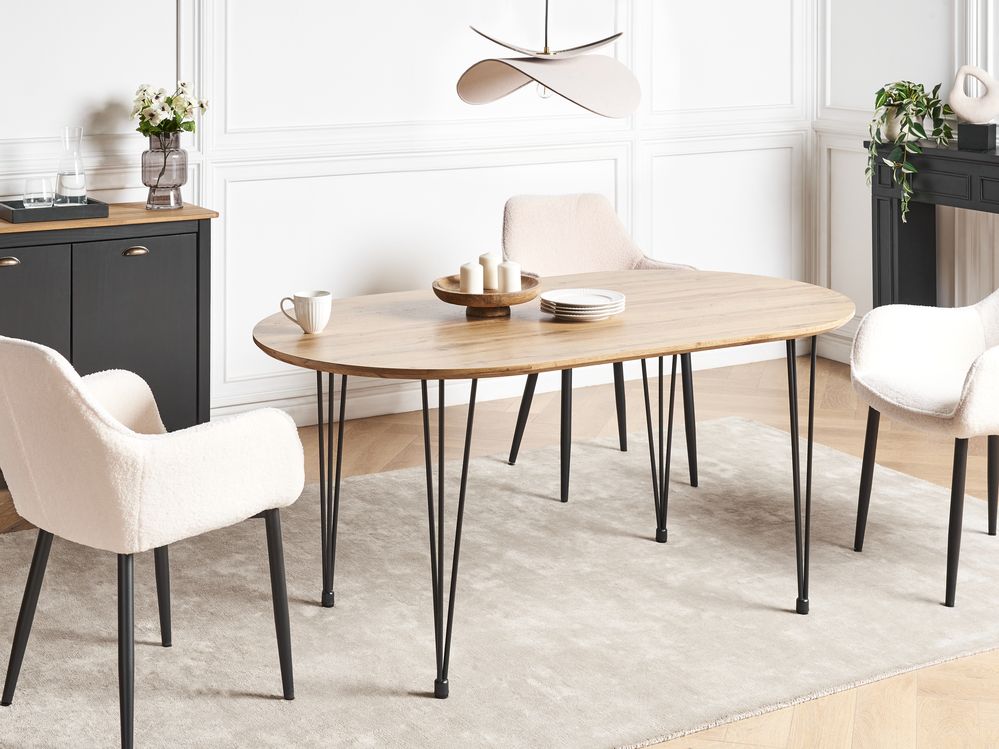 Tavolo da pranzo CAVELL Marrone chiaro 160 cm 90 cm