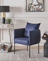 Fauteuil en lin synthétique bleu foncé MALMOS_931304