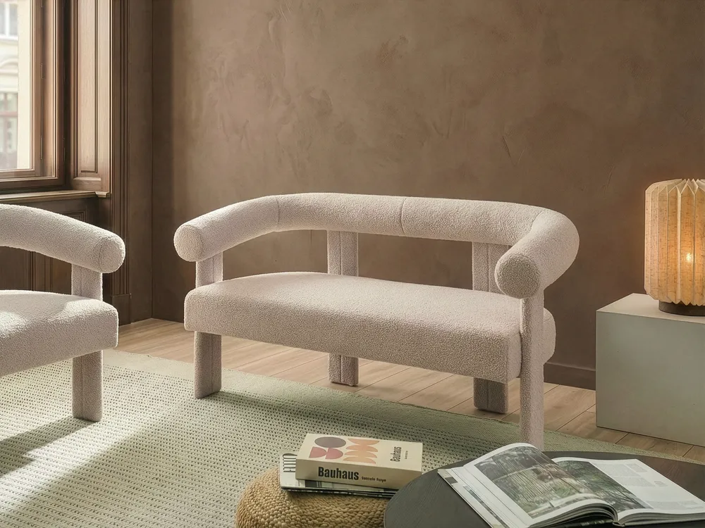 Sofa dla 2 osób ILBRO Boucle Jasnobeżowy