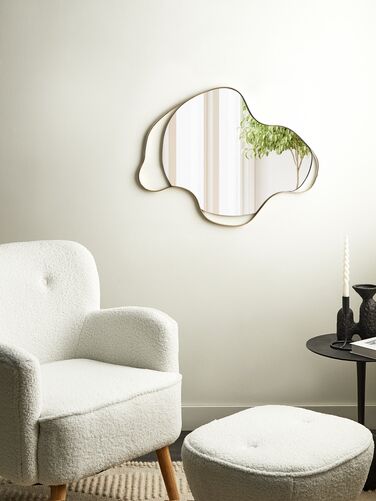 Metal Wall Mirror 77 x 59 cm Gold MELUN