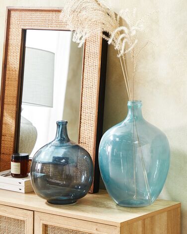 Dekorativ vase 39 cm lyseblå ROTI 