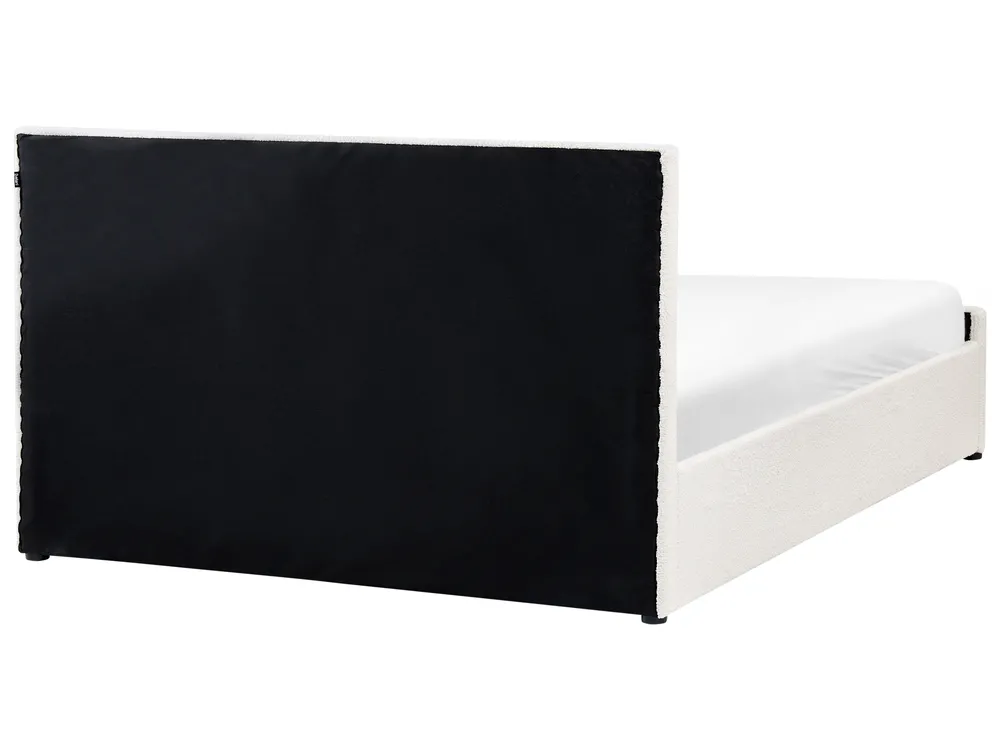 Ottoman Bed ROCHEFORT Boucle Off-White 160 x 200 cm (EU King Size)_993763