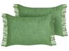 Set di 2 cuscini decorativi cotone verde 35 x 50 cm MABA_940247