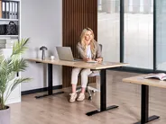 Electric Adjustable Standing Desk DESTINES 180 cm 72 cm Black/ Light Brown_1000373
