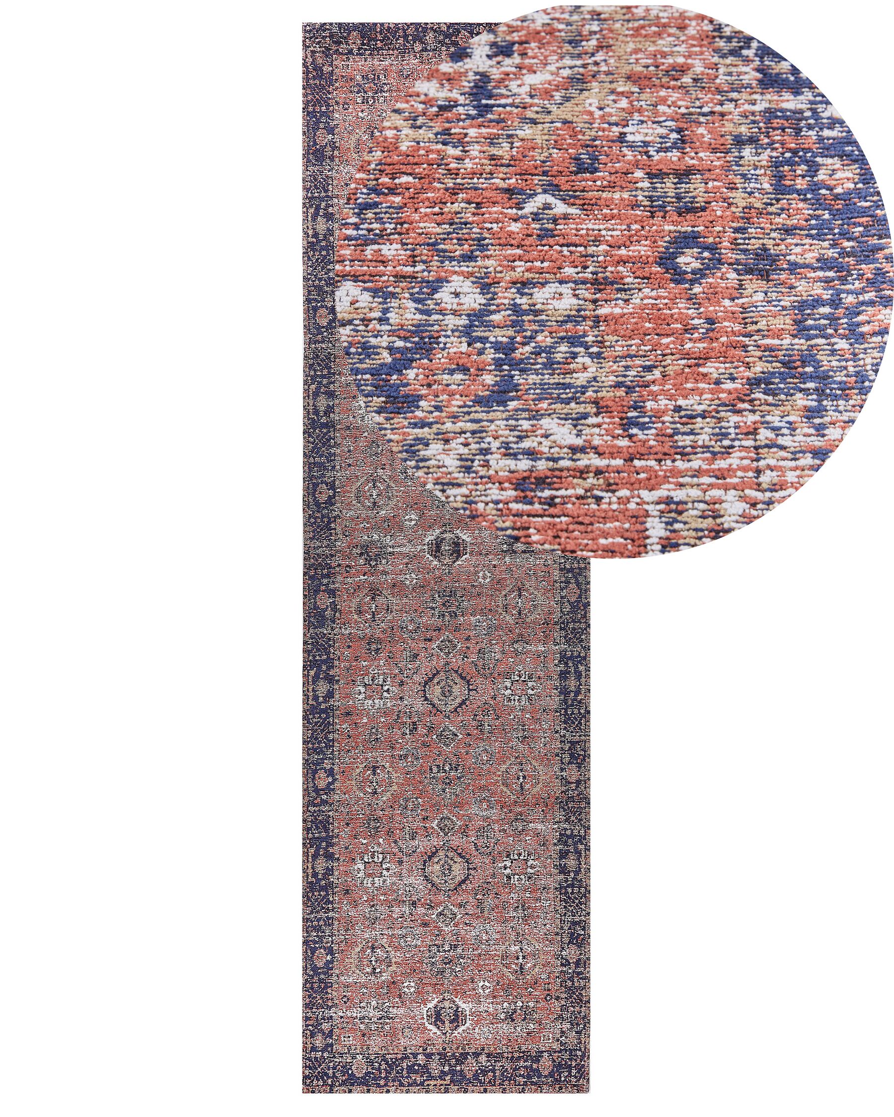 Dywan bawełniany 80 x 300 cm czerwono-niebieski KURIN_852440