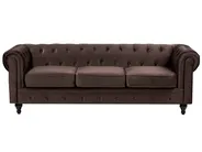 Divano 3 posti CHESTERFIELD Velluto Marrone scuro_1065036