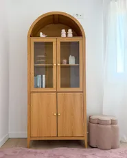Vitrine mit Glastüren MONTREAL 78 cm Hellbraun_1172767