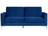 Conjunto de sofás com 6 lugares em veludo azul marinho FENES_730585