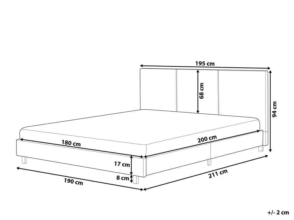 Waterbed Boucle ALBI 180 x 200 cm (EU Super King) Off-White_981987