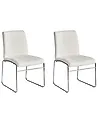 Set of 2 Dining Chairs KIRON Faux Leather White