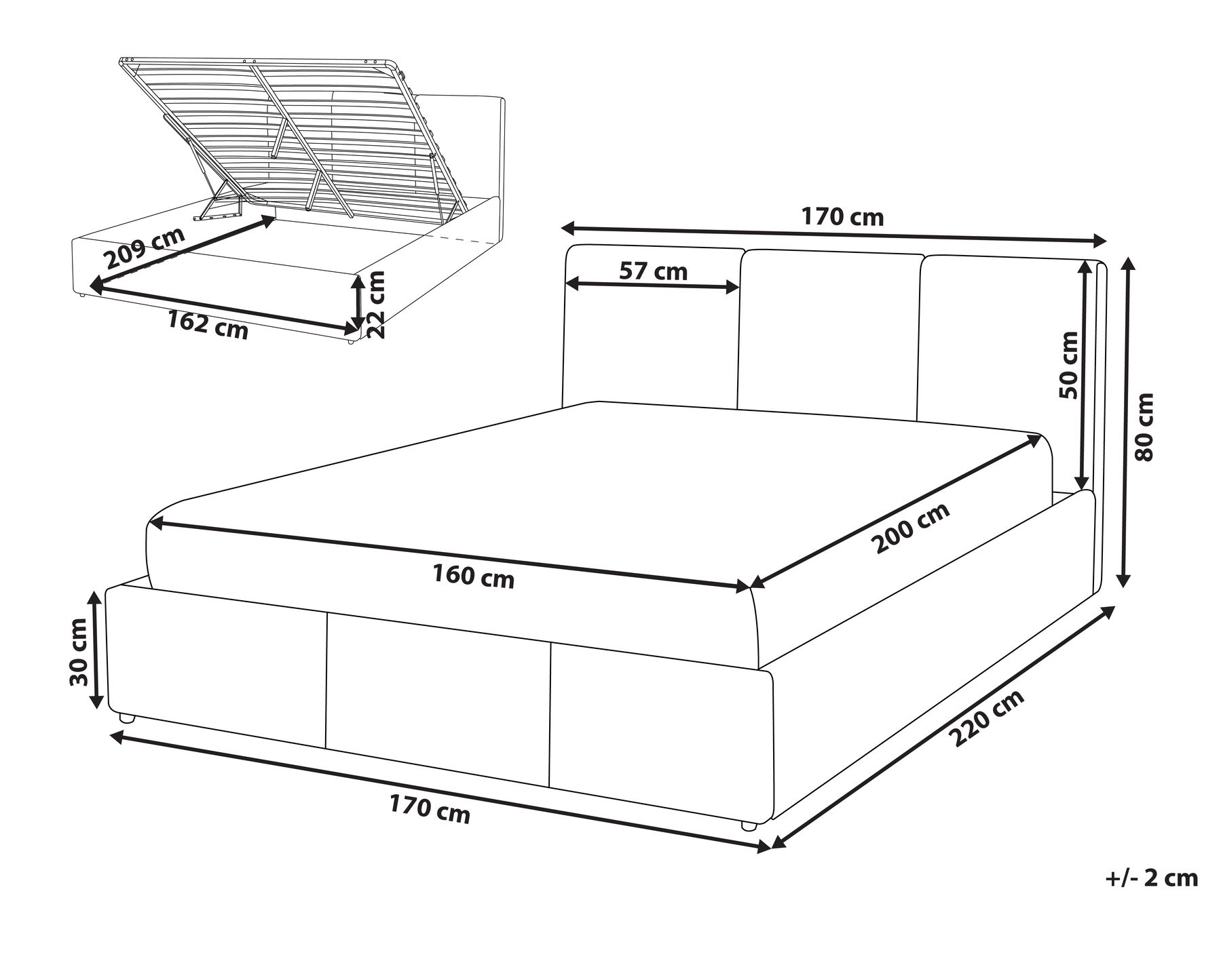 Velvet EU King Size Ottoman Bed Light Grey BOUSSE_862646 Velvet EU King Size Ottoman Bed Light Grey BOUSSE_862646
