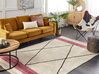Bavlněný koberec 140 x 200 cm béžový/ růžový AFSAR_839983