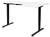 Electric Adjustable Corner Desk DESTINES 160 cm x 109 cm White/ Black Right Hand