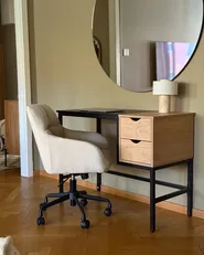 Sedia da scrivania PALMDALE Velluto Beige chiaro_1027348