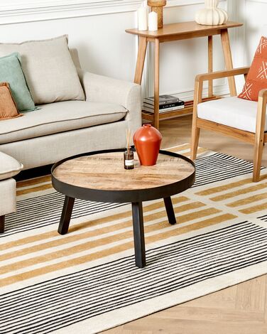 Cotton Area Rug 200 x 300 cm Yellow and Black KATRA