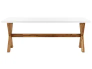 Garden Dining Set with Benches and Stools 8 Seater OLBIA Concrete White_829735