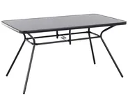 Stół ogrodowy LIVO 140 cm 80 cm Szkło Czarny_679099