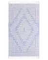 Tapete em algodão azul e branco 80 x 150 cm ANSAR_861015