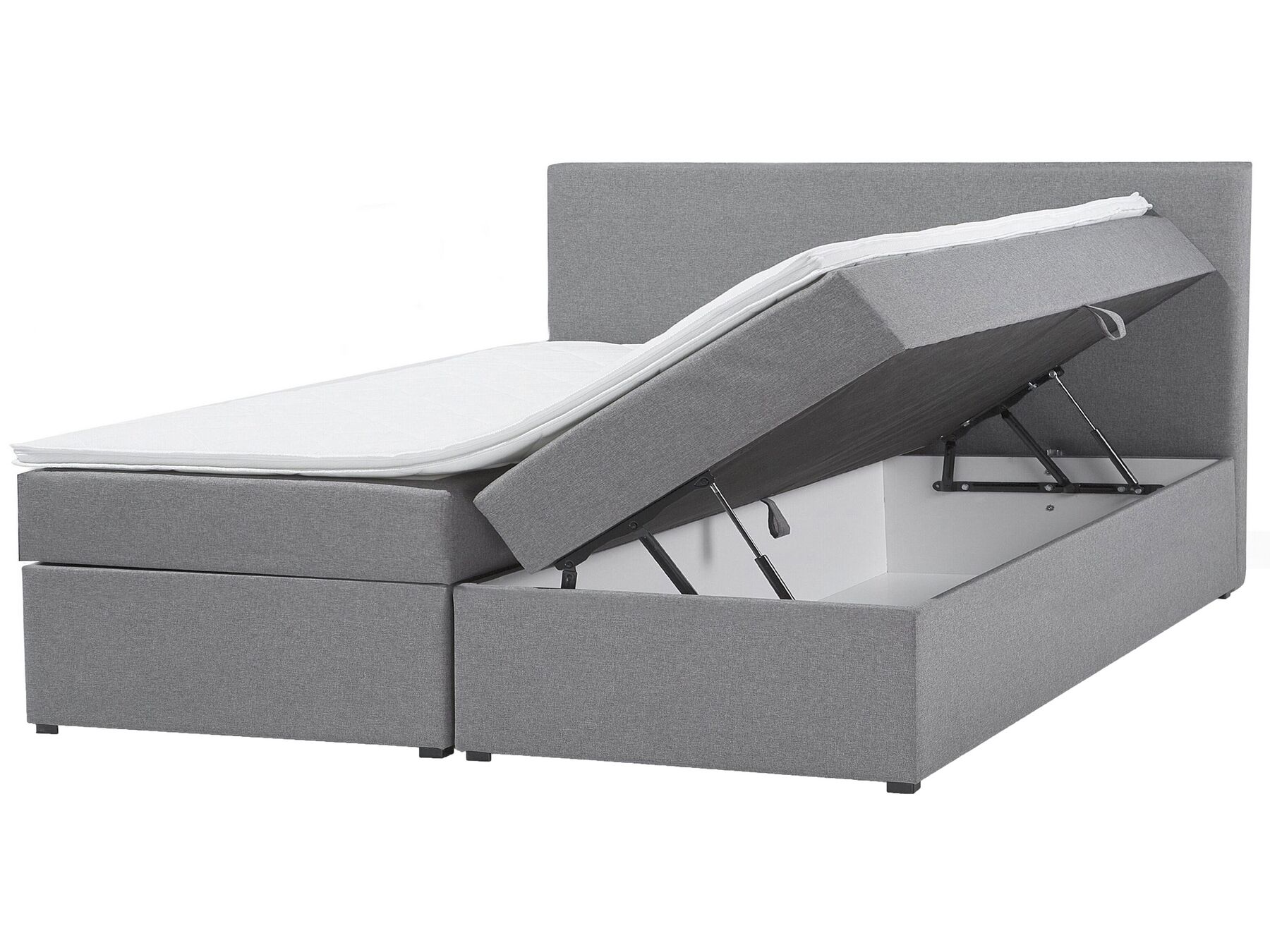 Čalúnená kontinentálna posteľ 180 x 200 cm sivá SENATOR_709231