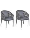 Lot de 2 chaises de jardin de couleur grise LIPARI_808173