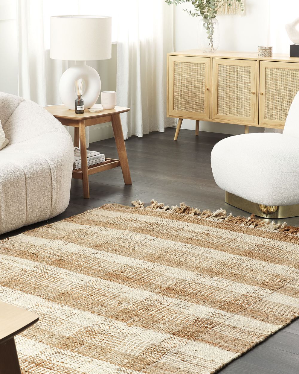 Alfombra BERISSA Beige 140 x 200 cm Yute