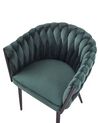 Conjunto de 2 sillas de comedor de terciopelo verde oscuro MILAN_925939