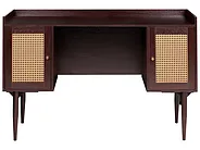 Home Office Desk RATANA 130 cm x 50 cm Dark Brown_1191712