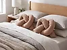 Set of 2 Decorative Cushions GLADIOLUS 172 x 14 cm Boucle Light Brown Solid