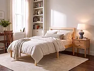 Bed Pine Wood MERCURER 90 x 200 cm (EU Single) Light Brown_1156845