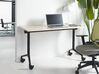 Folding Office Desk with Casters 120 x 60 cm Light Wood and Black CAVI_922252
