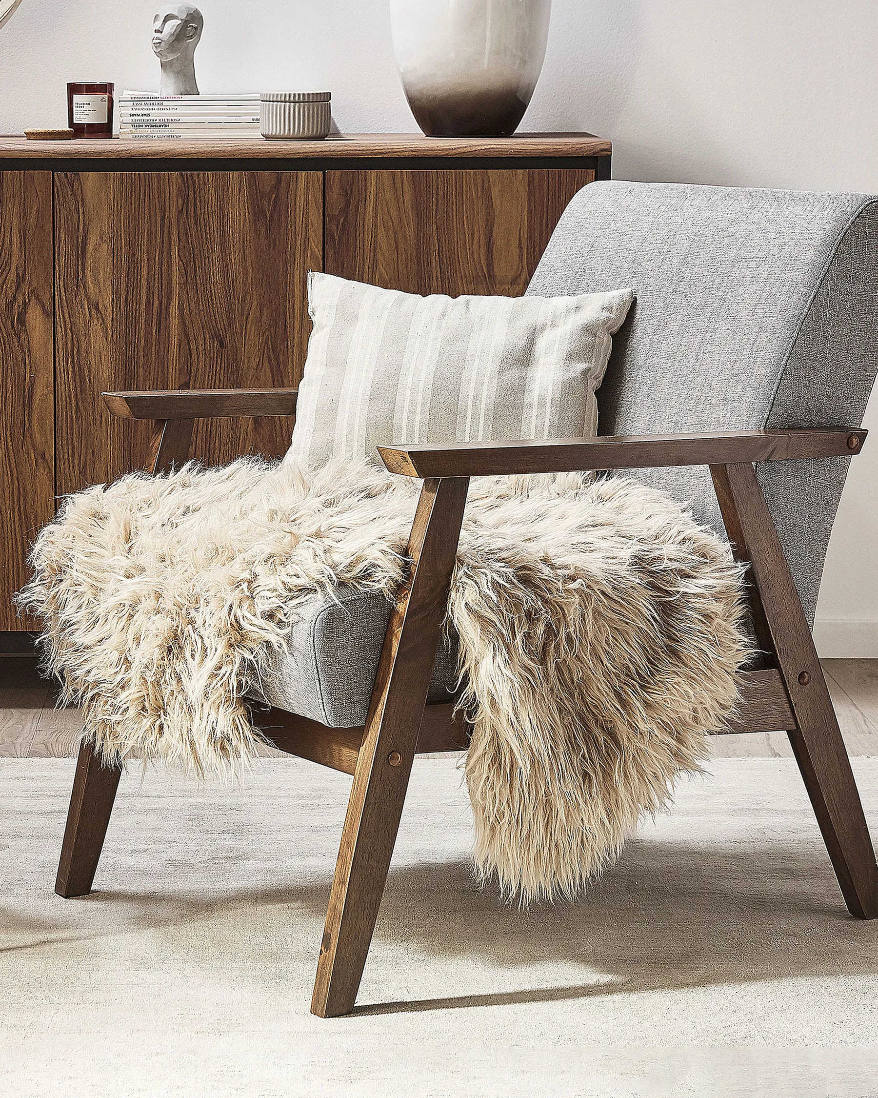 Faux Fur Rug MUNGO Beige 63 x 95 cm_799801