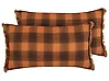 Conjunto de 2 cojines decorativos BARJA 40 x 70 cm Naranja A cuadros