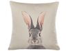 Lot de 2 coussins décoratifs motif tête de lapin gris 45 x 45 cm QUERCUS_798596