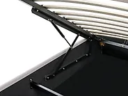 Bett mit Stauraum ohne Kopfteil DINAN Stoff Hellgrau 120 x 200 cm_1188189
