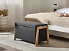 Upholstered Storage Bench EDLAND Fabric Black