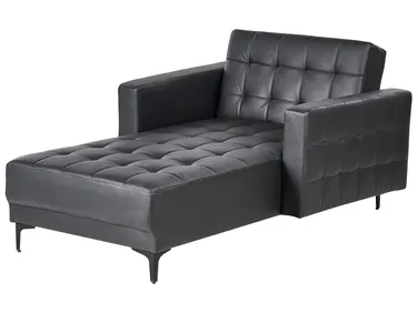 Canapé-lit Convertible 3 Places Inclinable Aberdeen En Velours Noir - Neuf - Beliani