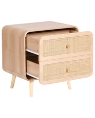 2 Drawer Bedside Table SCONE Light Brown_1083120