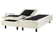 Adjustable Bed without Headboard Fabric DUKE II 160 x 200 cm (EU King Size) Beige_988240