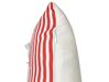 Conjunto 2 almofadas decorativas padrão riscas algodão vermelho e branco 30 x 50 cm ALSINE_915763
