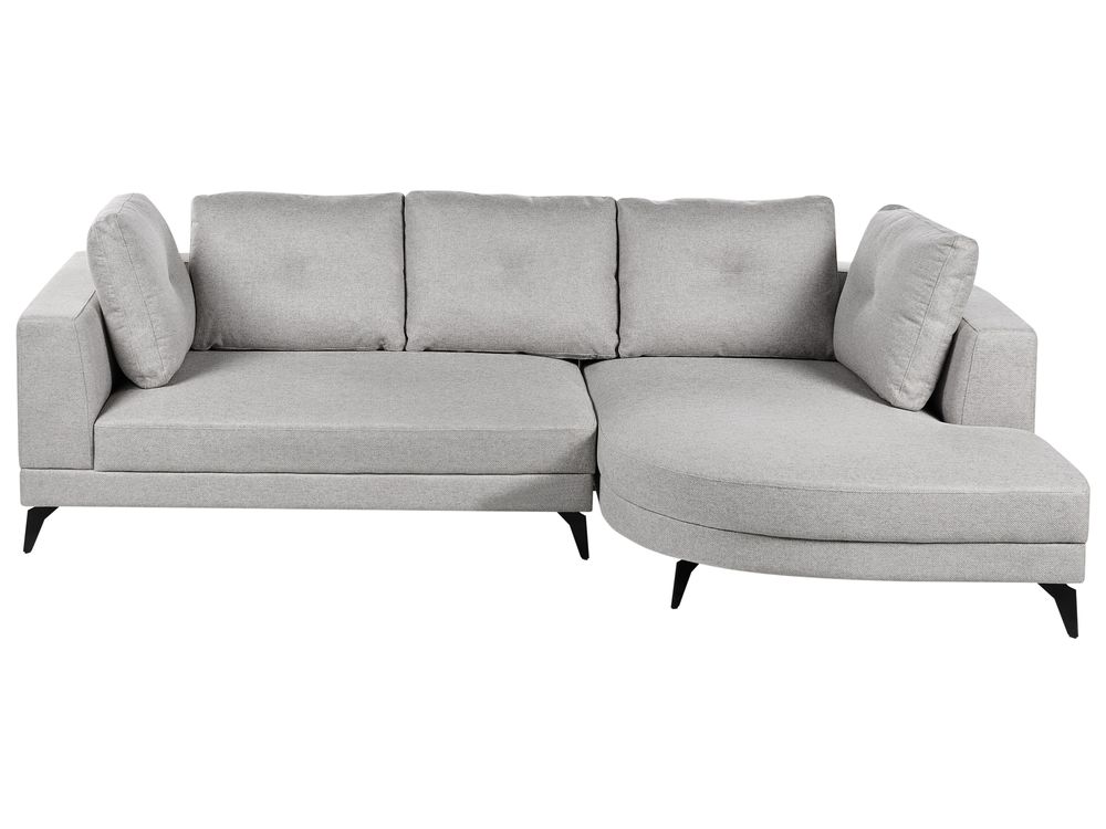 Ecksofa 3-Sitzer YURI Kunstleinen Grau linksseitig