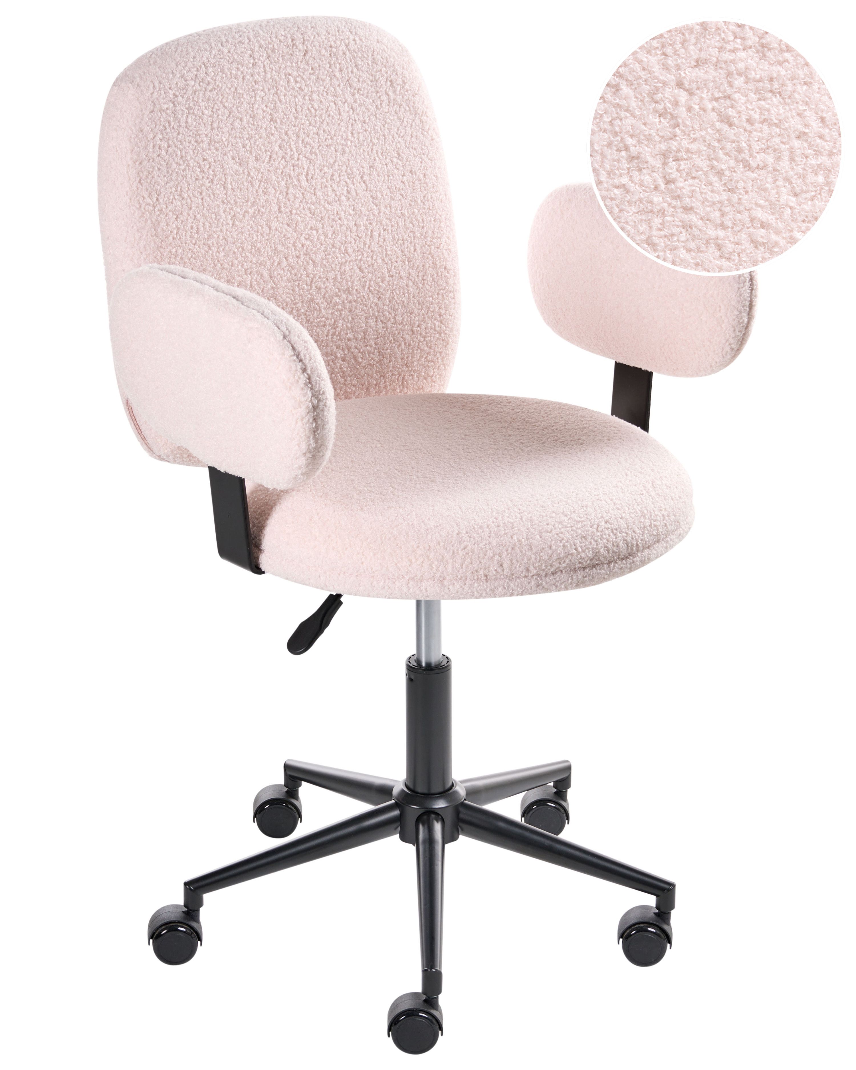 Desk Chair MORAGA Boucle Pastel Pink - Main Image