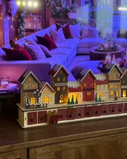 Christmas Decoration LED ASPERN 18 cm Advent Calendar Red_1039504