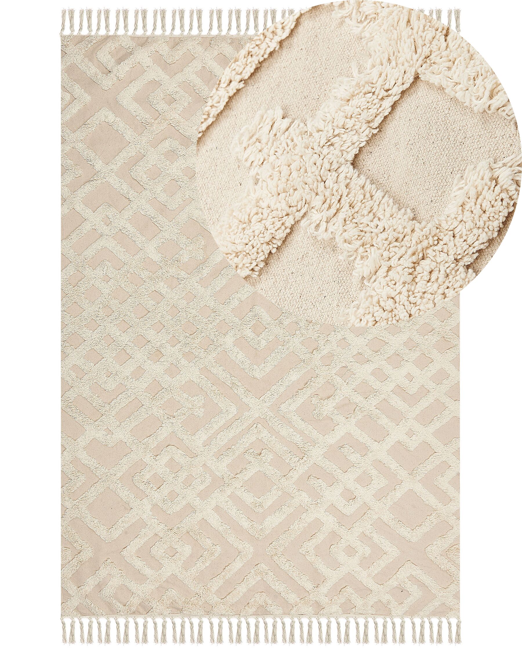 Bavlnený koberec 160 x 230 cm béžový ARDAHAN_839263