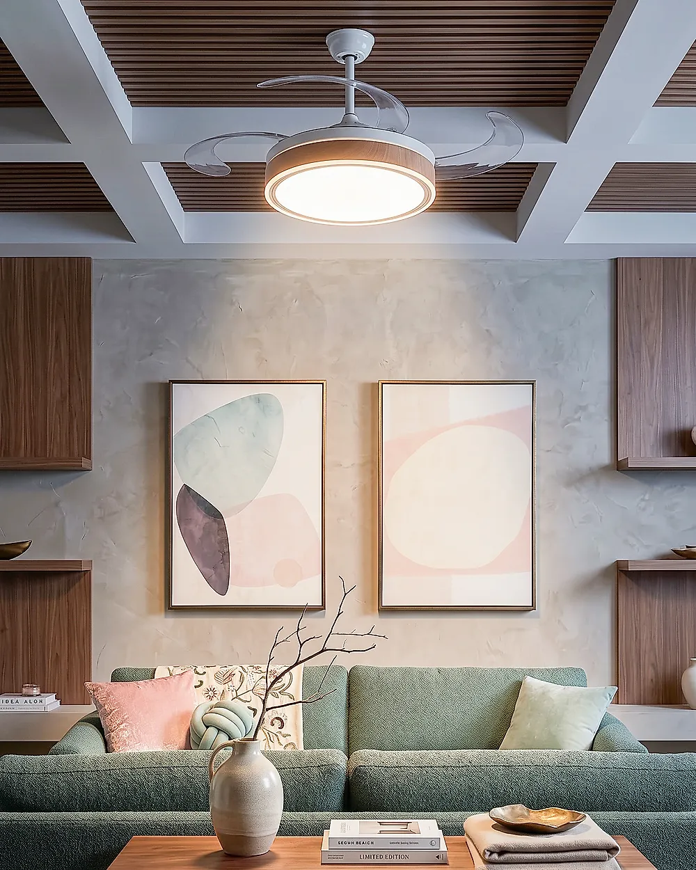 Ceiling Fan with Light FREMONT with Remote LED White