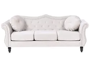 Living Room Set 5 Seater SKIEN Velvet Light Beige_743298