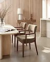 Set of 2 Dining Chairs DALBO Boucle Brown/ Taupe