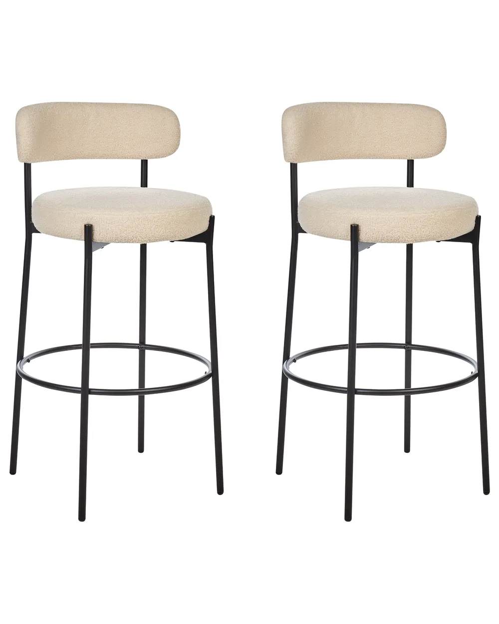 Set di 2 sedie alte ALLISON Bouclé Beige chiaro_913874