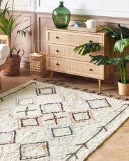 Tappeto CORUM Beige 140 x 200 cm Cotone_839418