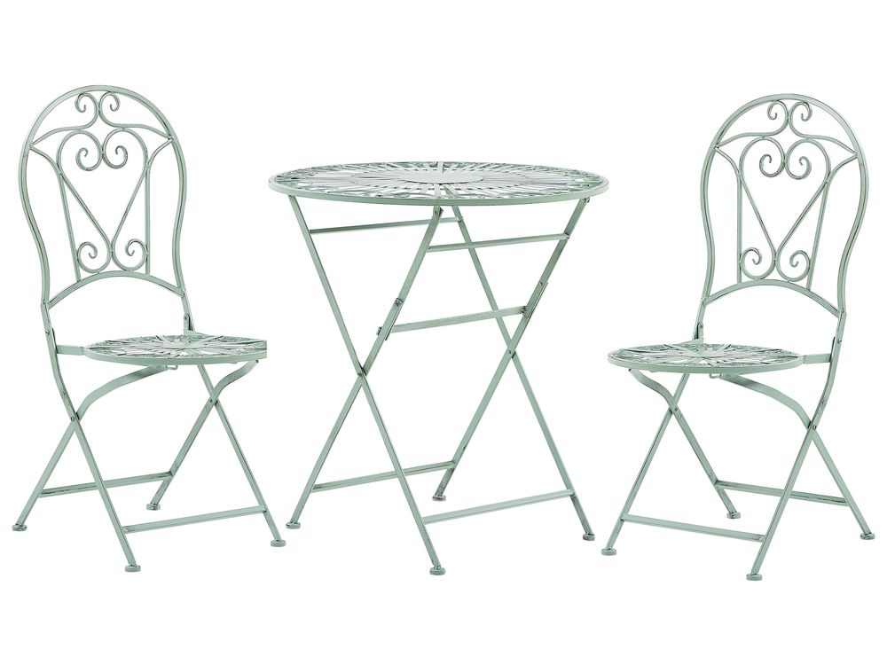 Set mobilier de grădină Pliabil TRENTO Metal Verde deschis